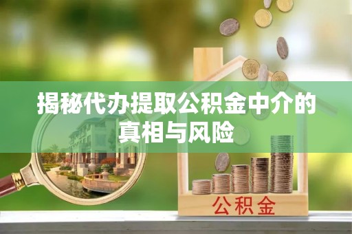 黄石港揭秘代办提取公积金中介的真相与风险