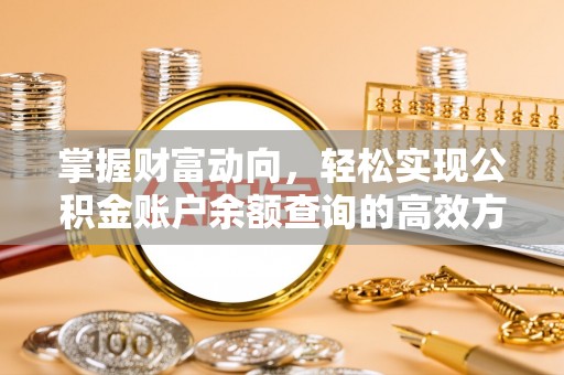 黄石港掌握财富动向，轻松实现公积金账户余额查询的高效方式